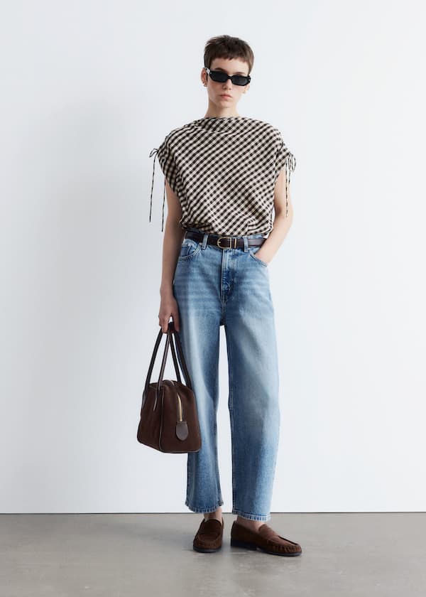 Drawstring Boatneck Top