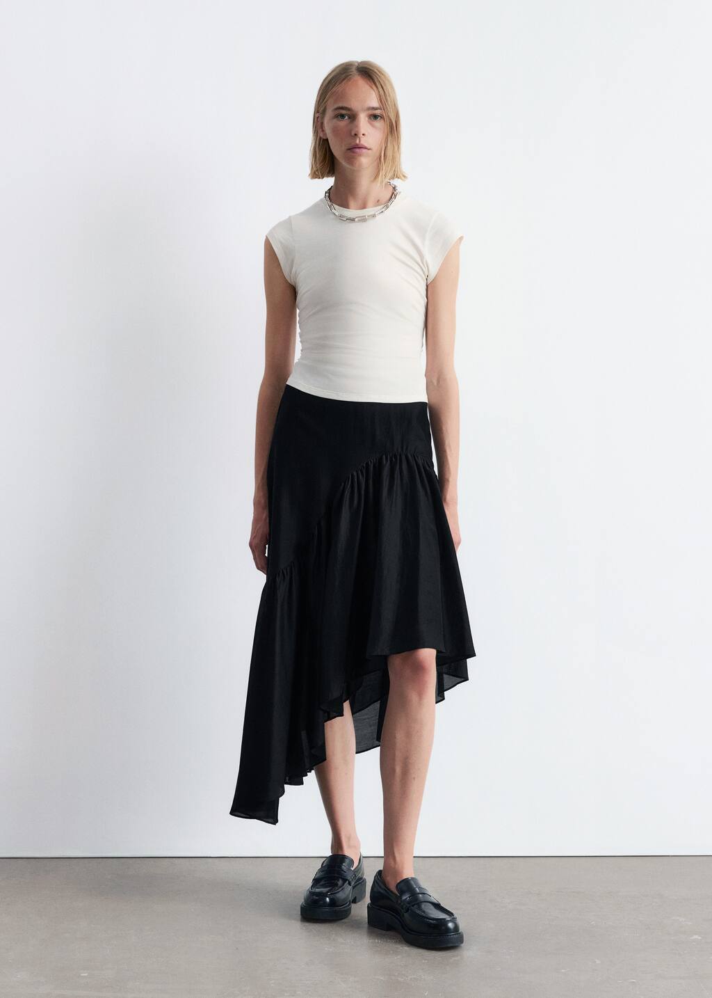 スカート [media82] Asymmetric Jersey Skirt Asymmetrical Convertible Tiered Midi Skirt | Convertible
