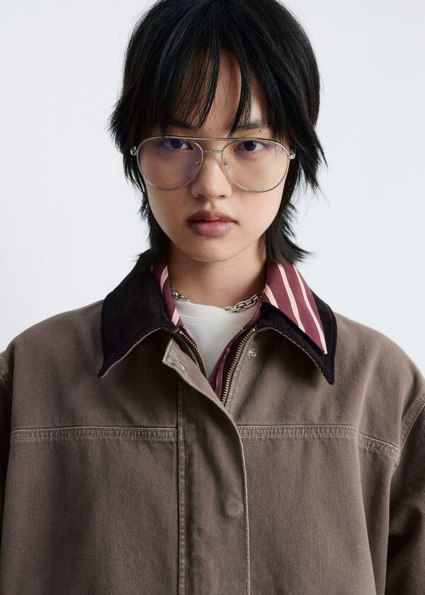 Cord-Collar Denim Jacket