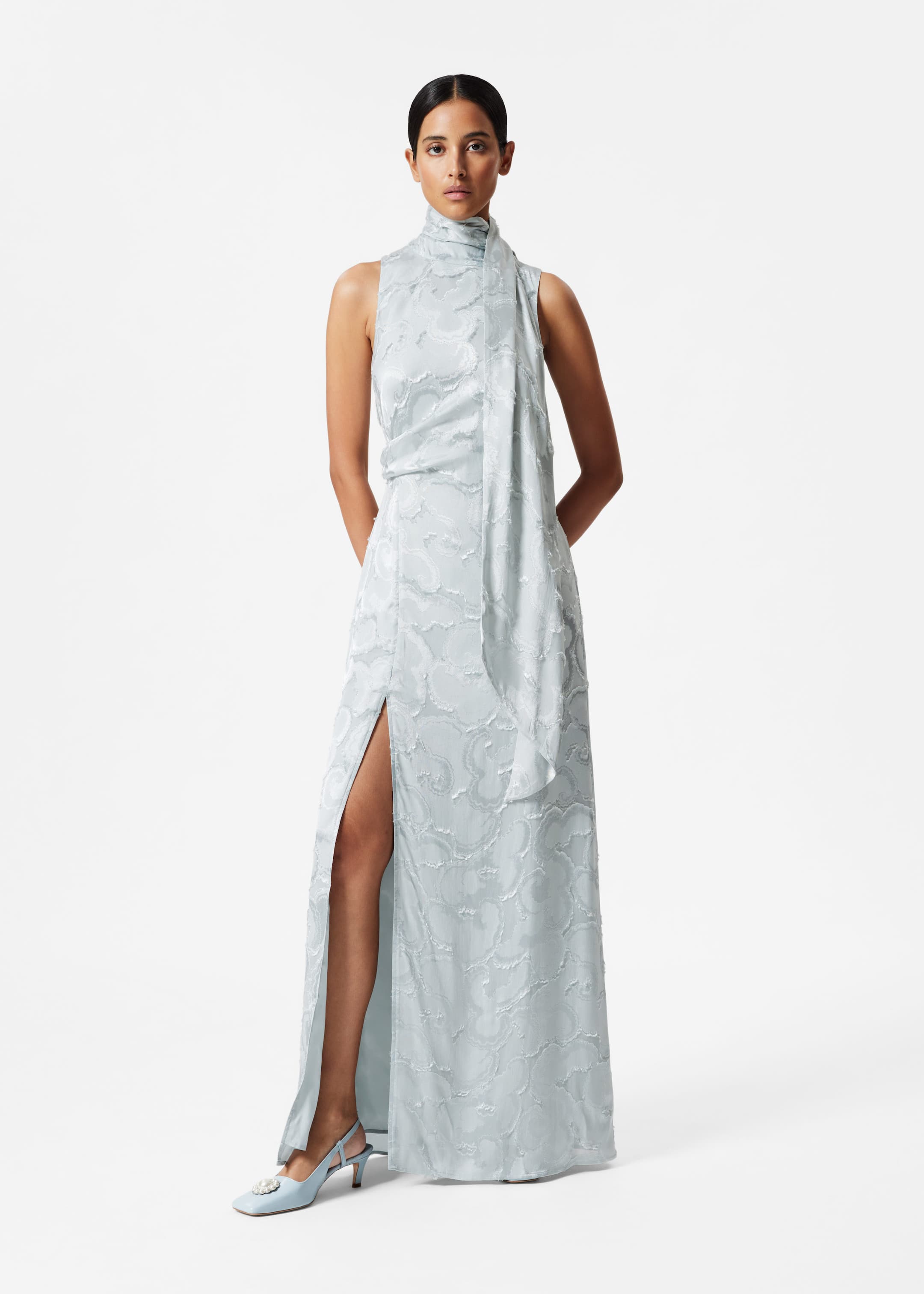 Image of Silk-Blend Jacquard Maxi Dress