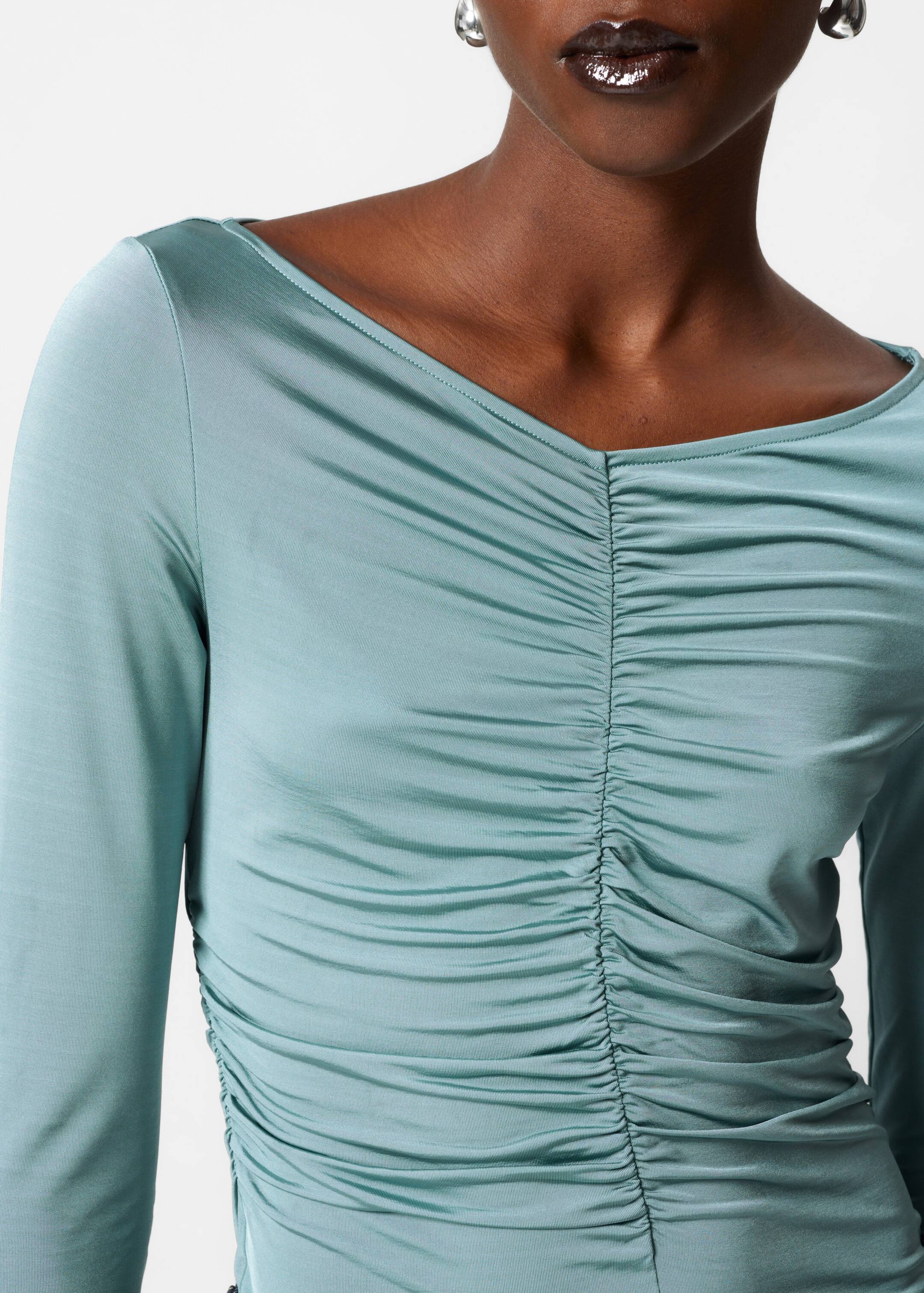 Ruched Top - Green - Lookbook