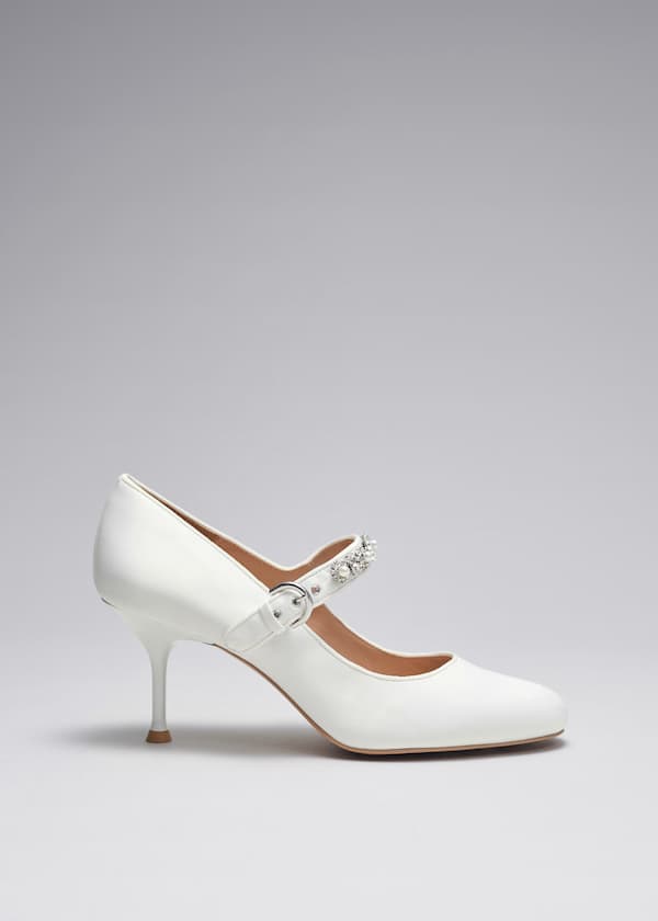 Embellished Satin Pumps