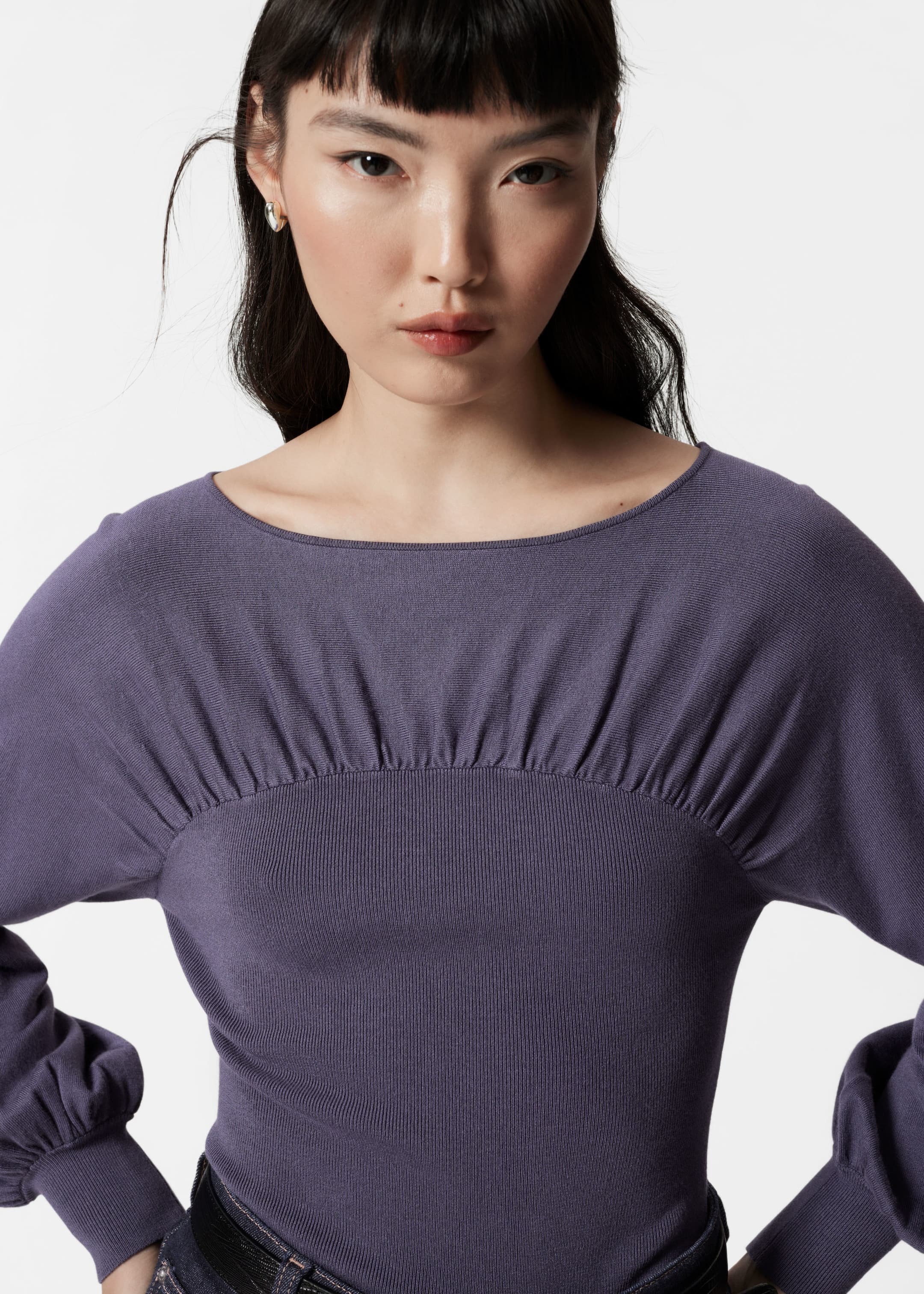 Pull froncé - Violet - Lookbook