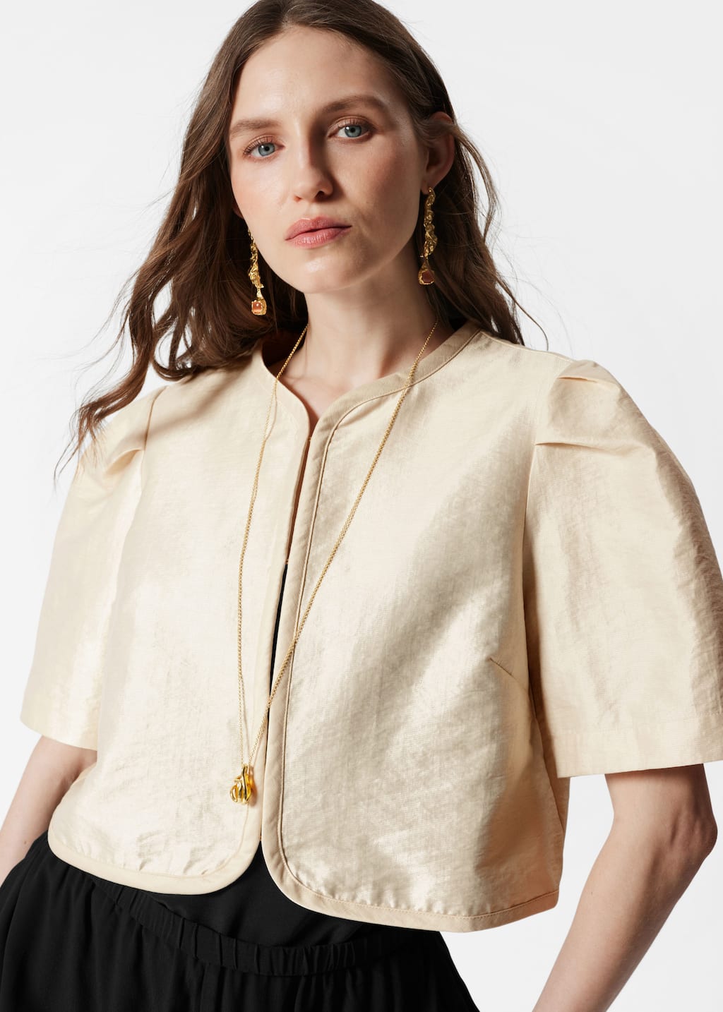 Cropped Blouse - Beige - Blouses - & Other Stories