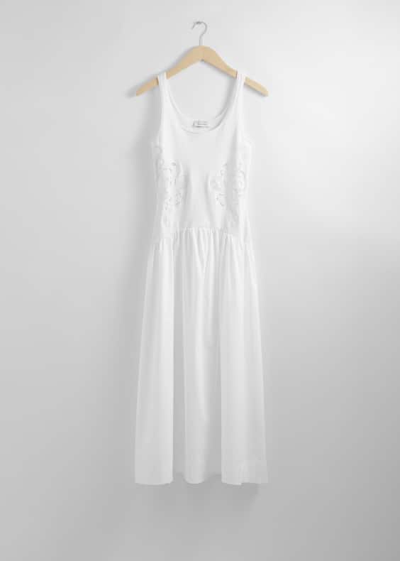 Embroidered Tank Midi Dress