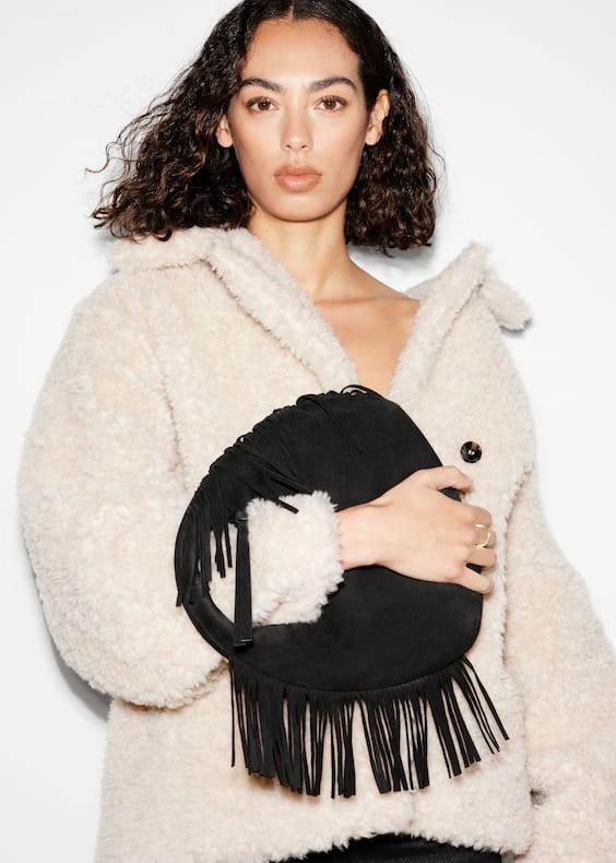 Small Fringed Suede Bag