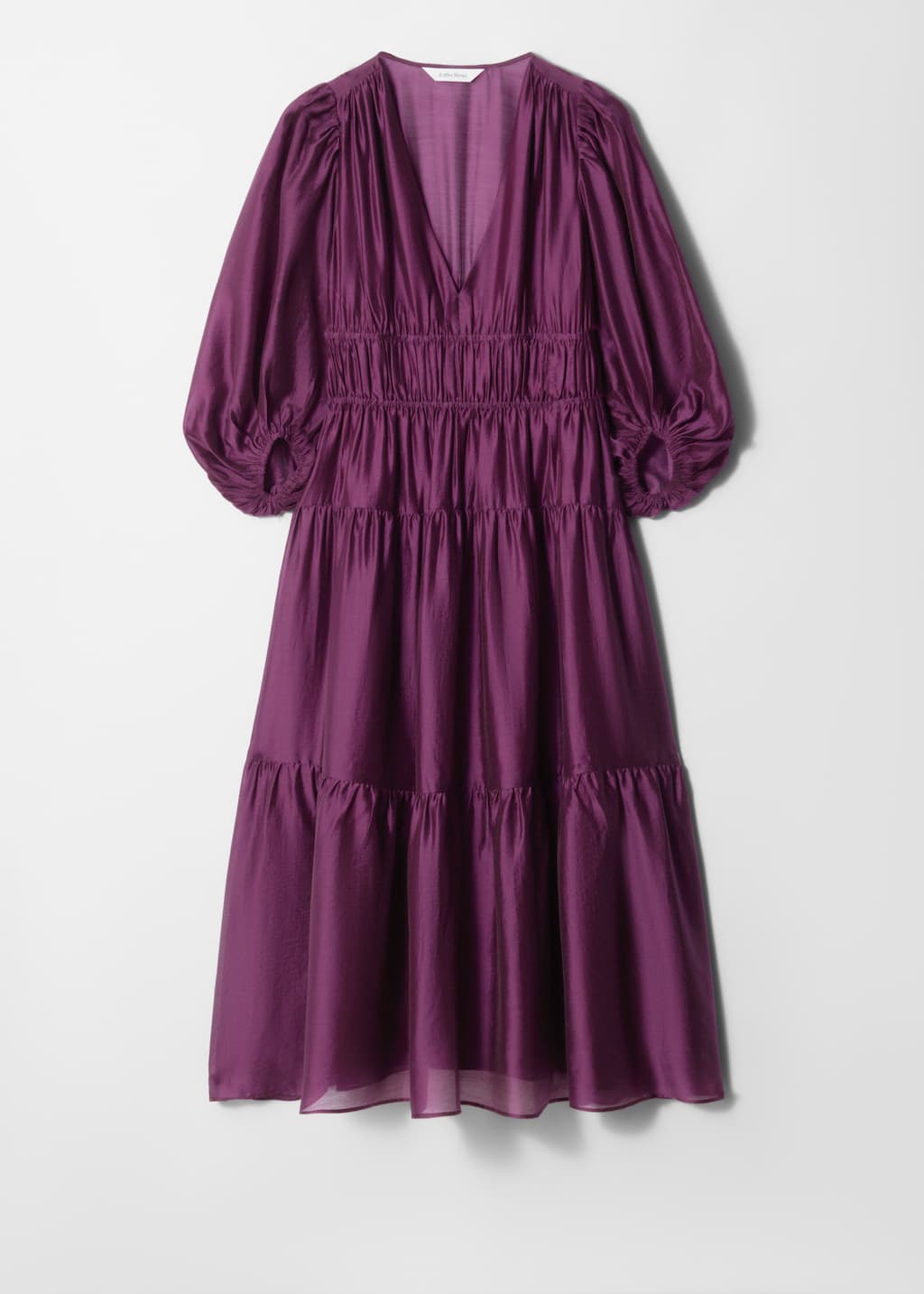 & Other Stories Women's Purple Tiered Midi Dress - Shopping.com