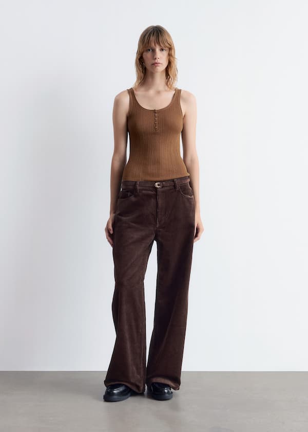 Wide-Leg Corduroy Trousers