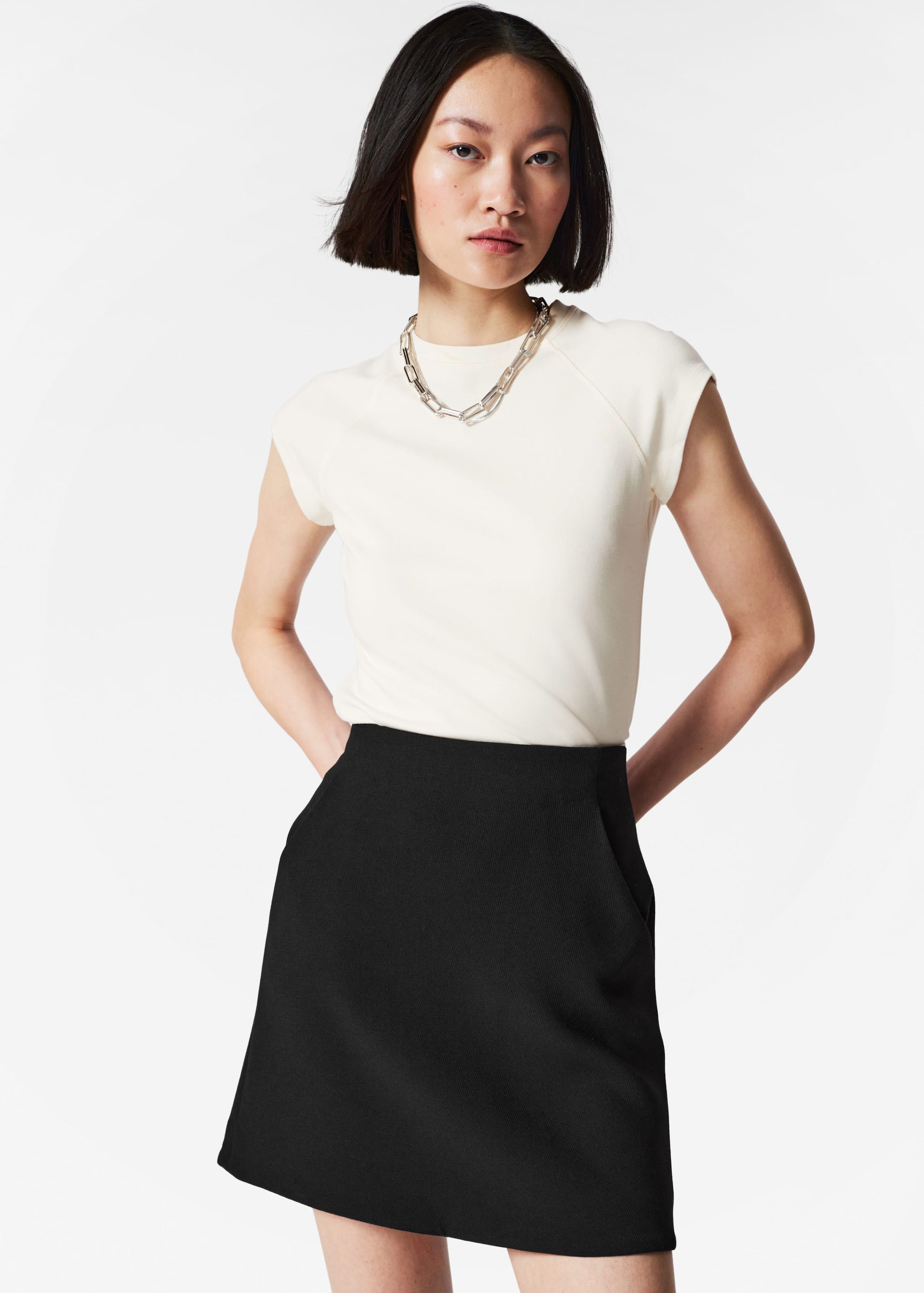 A-Line Mini Skirt - Black - Lookbook