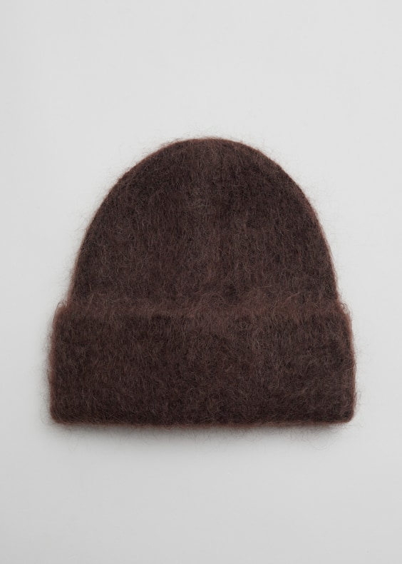 Brushed Mohair-Blend Beanie