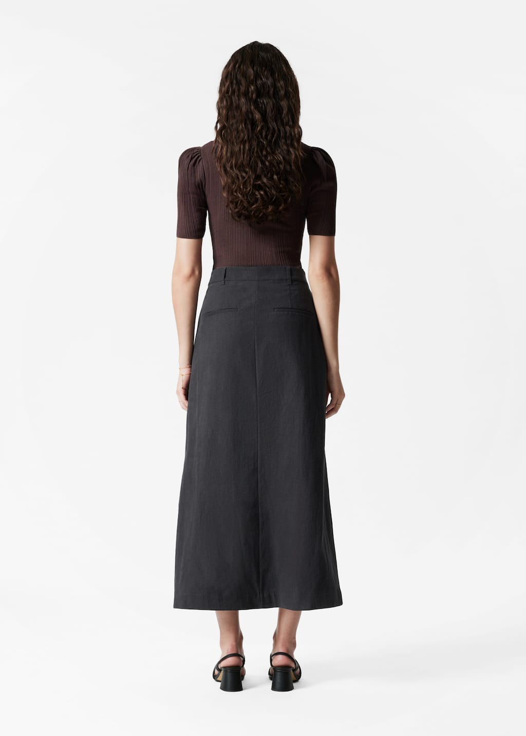 【INCHANT ME】One Slit A-Line Midi Skirt A-Line Midi Skirt - Black - & Other Stories