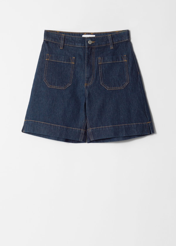 High-Waist Denim Shorts