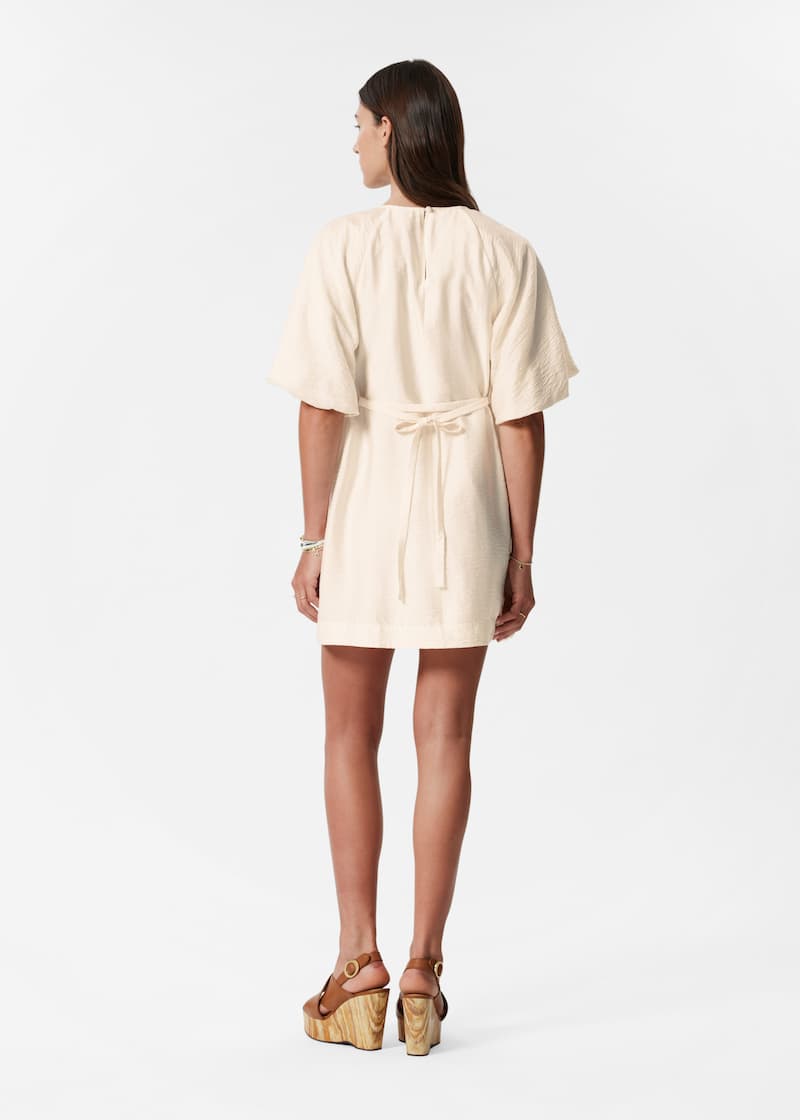 Puff-Sleeve Mini Dress