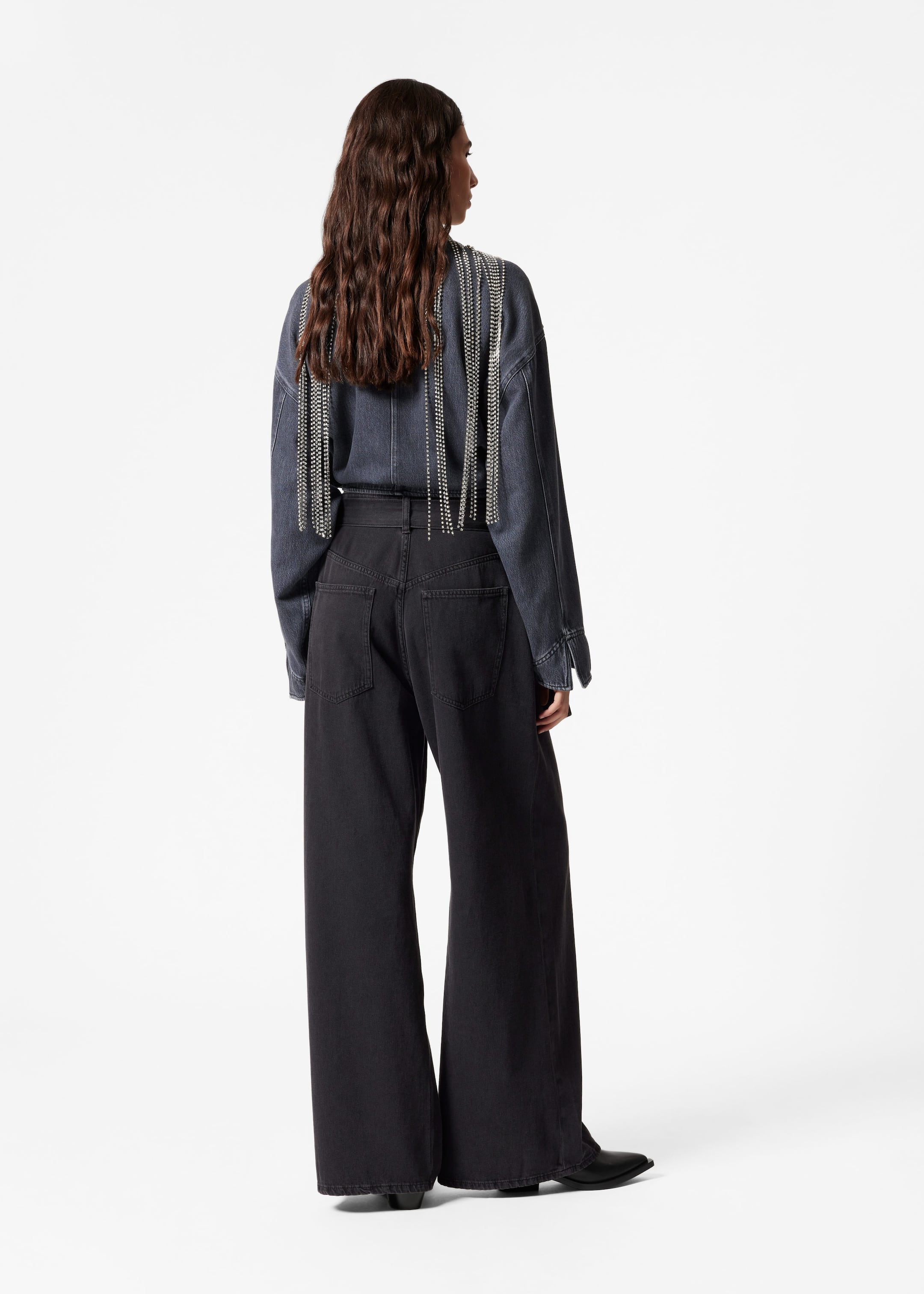 Belted Pleat-Detail Jeans - Black - Lookbook