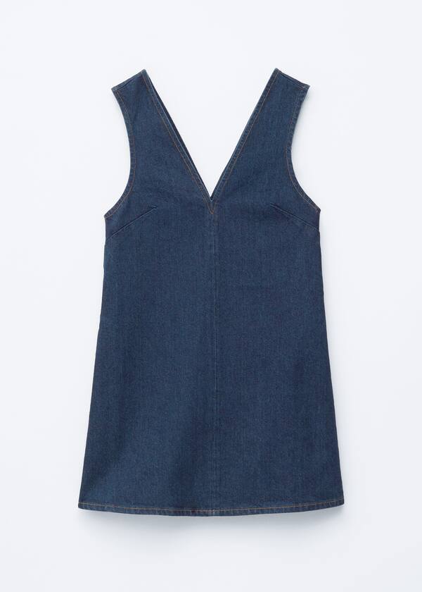 V-Neck Denim Mini Dress