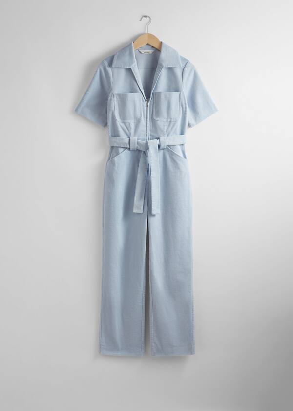 Belted Corduroy Jumpsuit