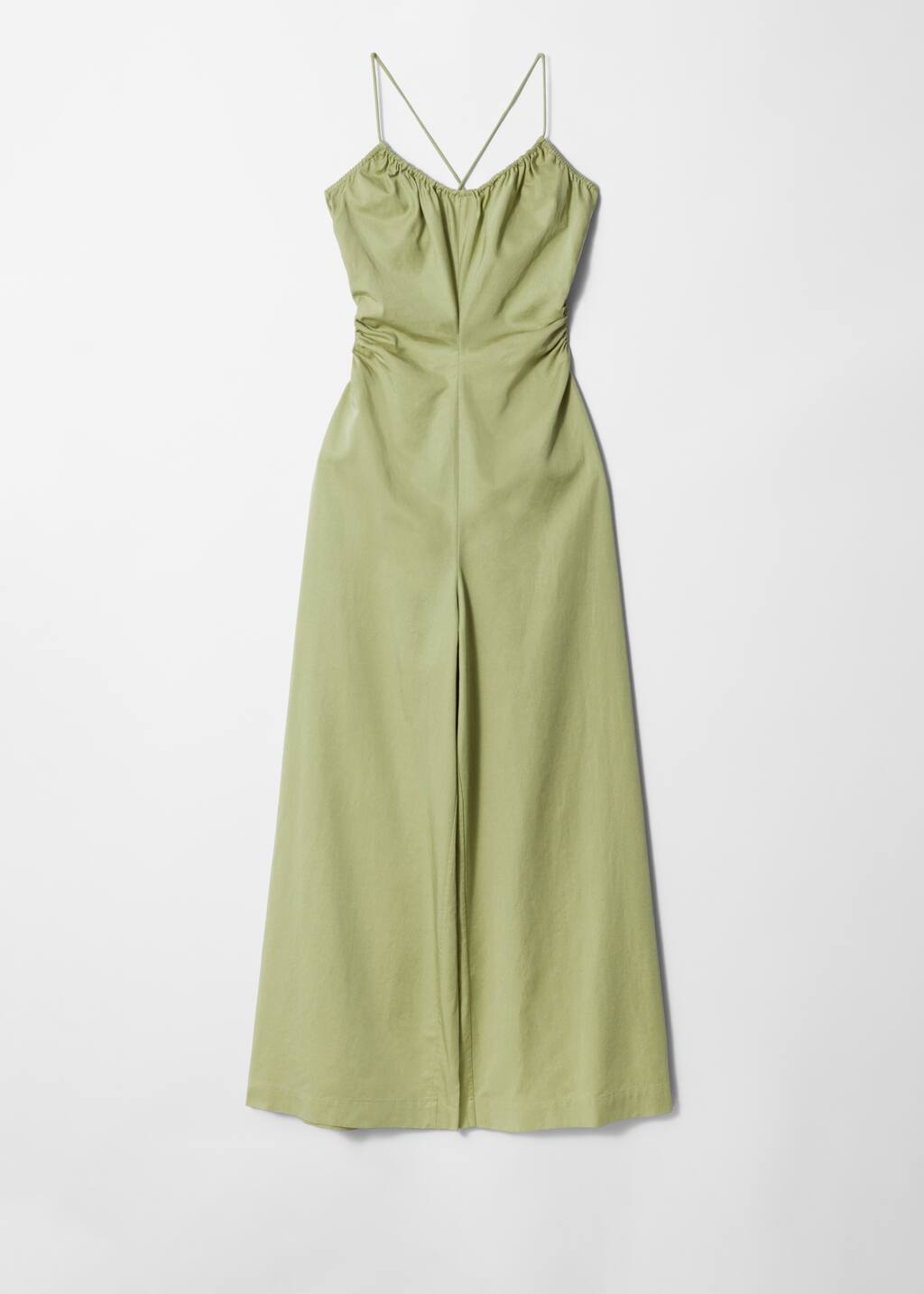& Other Stories Women's Green Open-Back Wide-Leg Jumpsuit