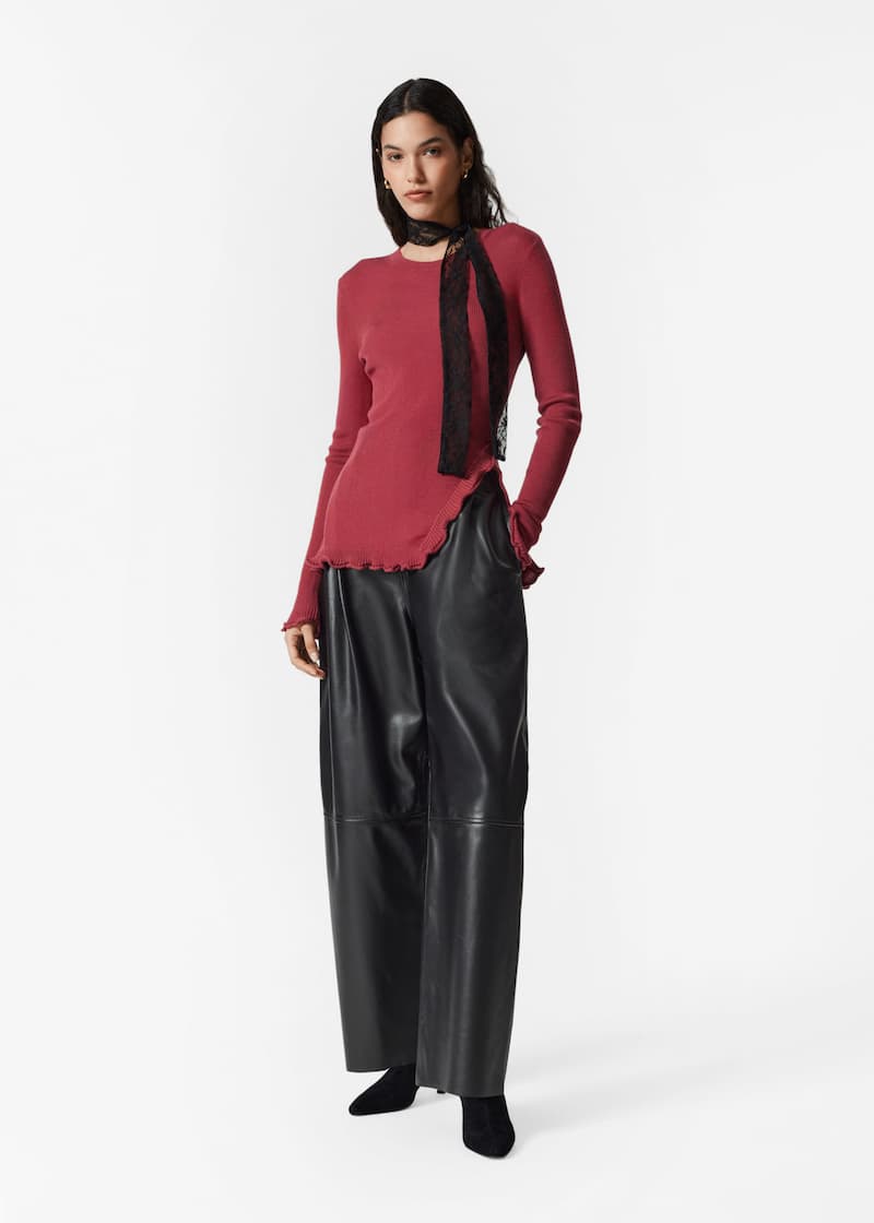 Ruffled-Slit Top