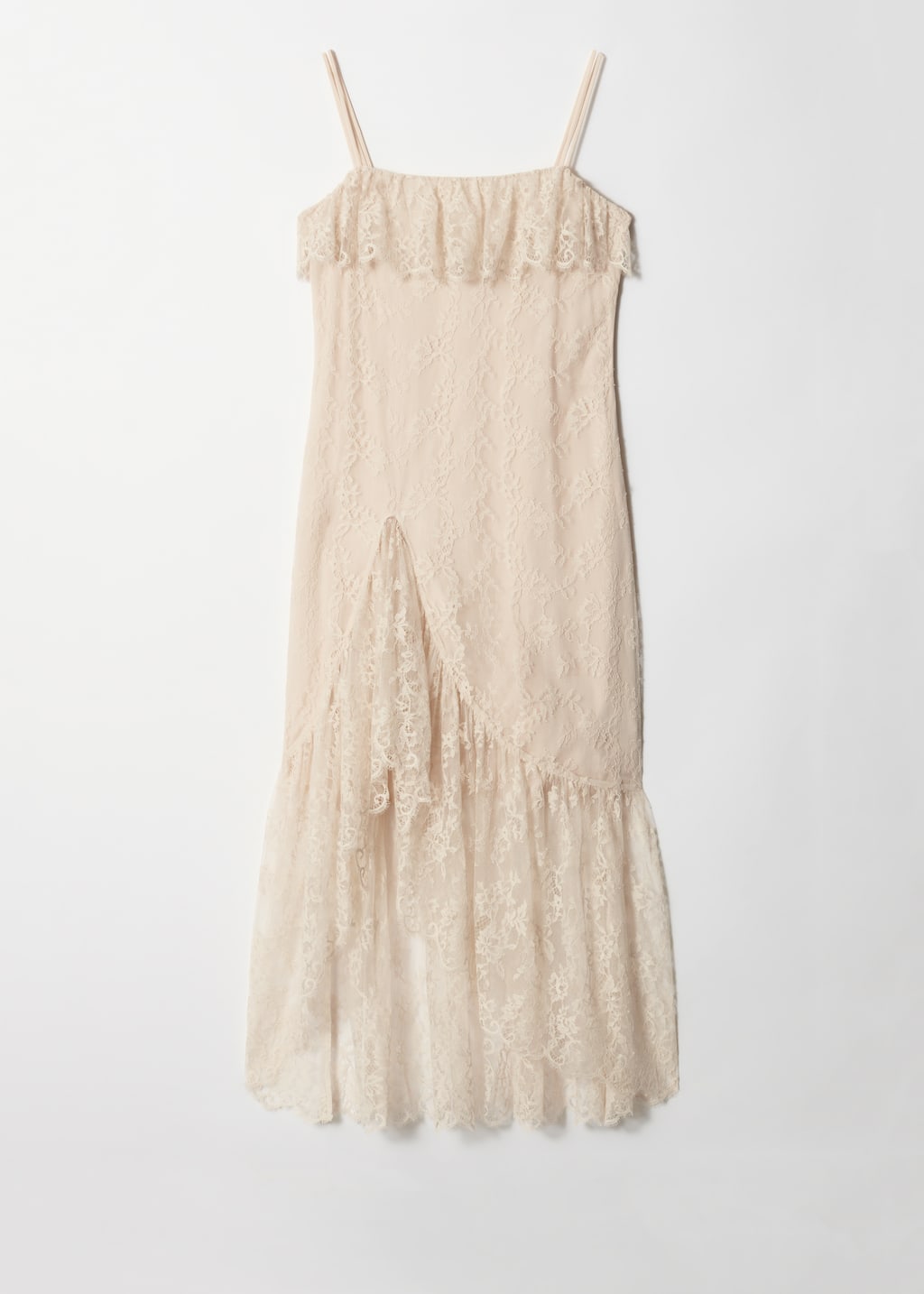 Ruffle Lace Midi Dress