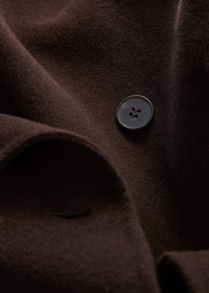 Funnel-Collar Wool Coat