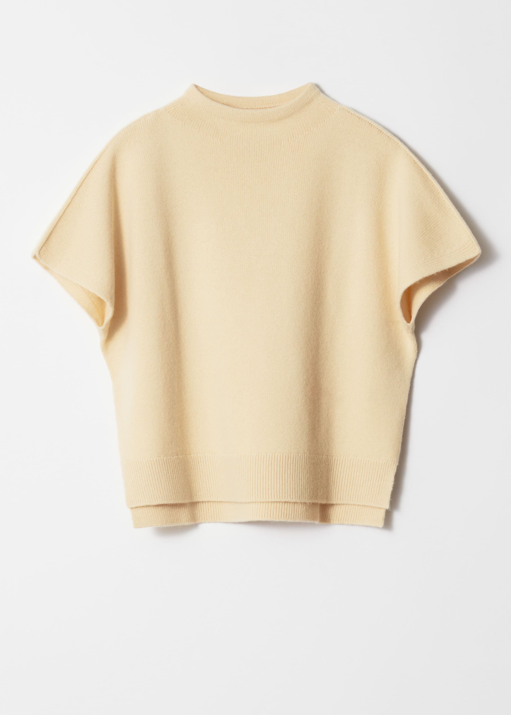 Knitted Wool Batwing-Sleeve Top - Light grey - Still Life