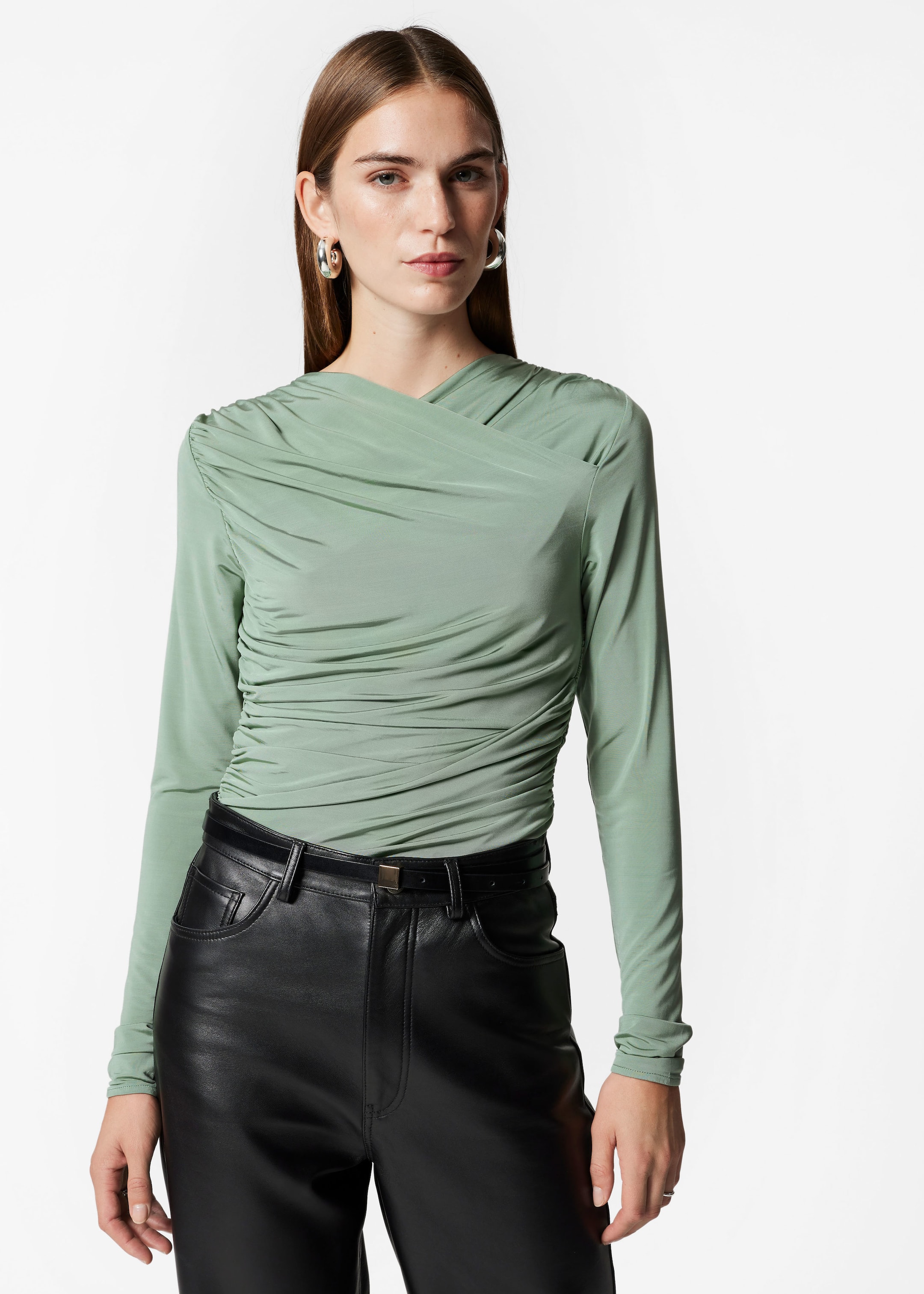 Image of Ruched Wrap Top