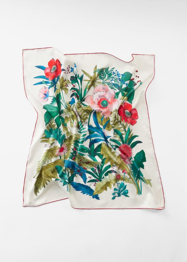 Floral-print Square Scarf