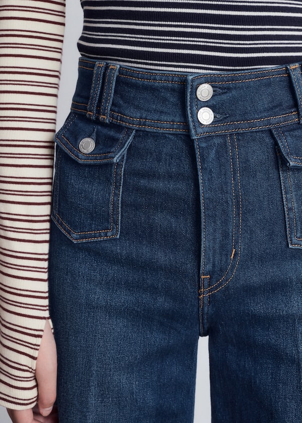 Press-Crease Flared Jeans