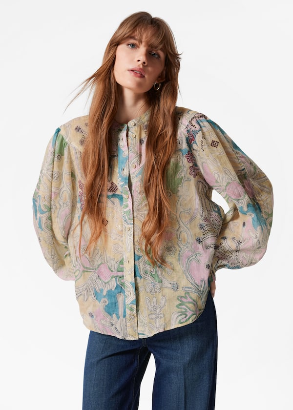 Puff-Sleeve Blouse