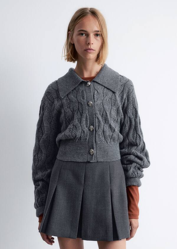 Cable-Knit Wool-Blend Cardigan