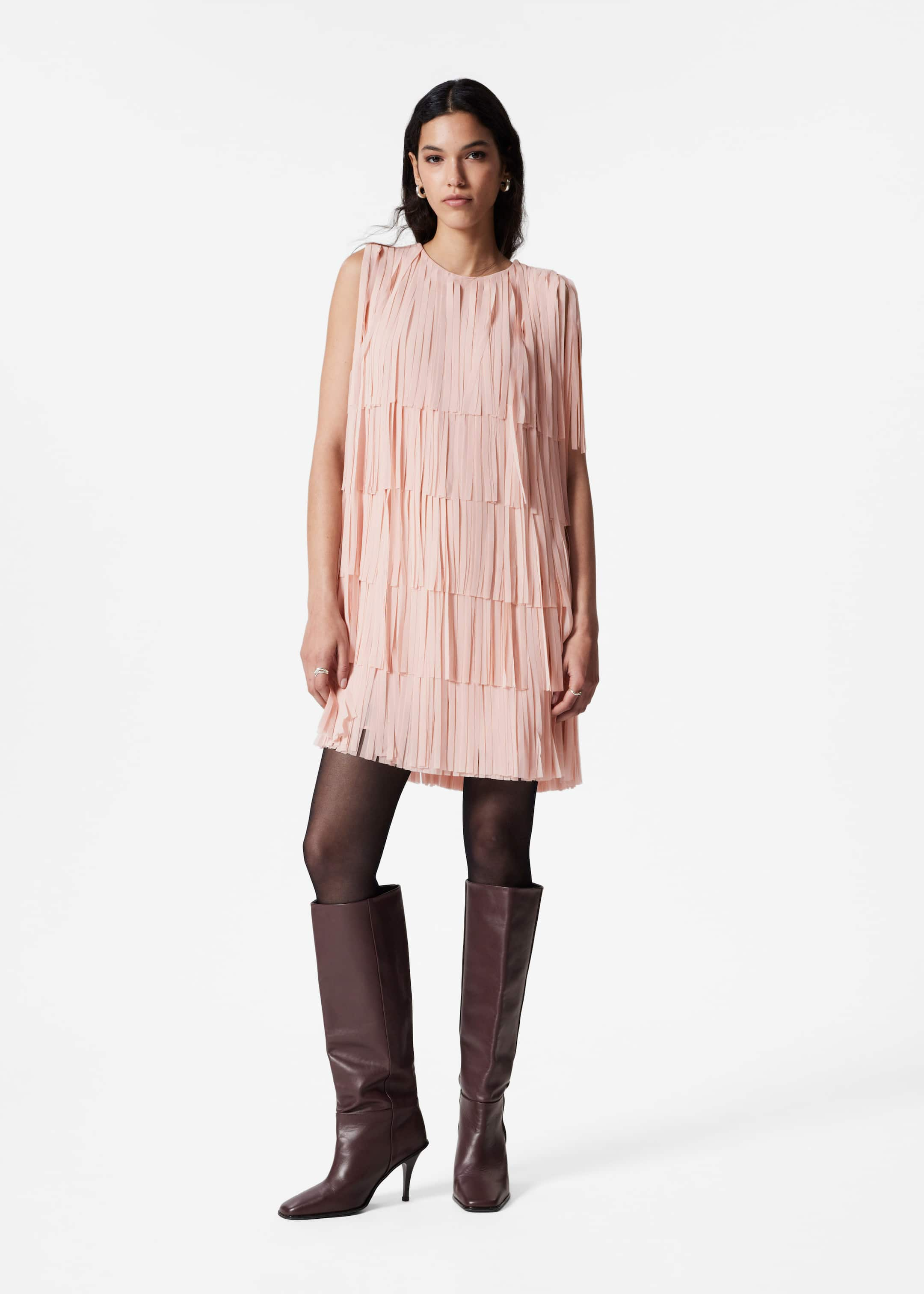 Image of Fringed Mini Shift Dress