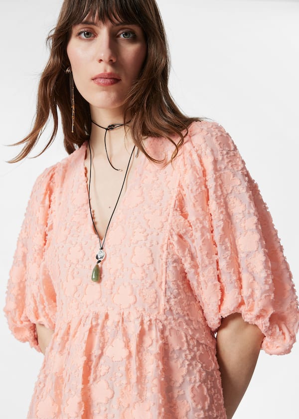 Puff-Sleeve Maxi Dress