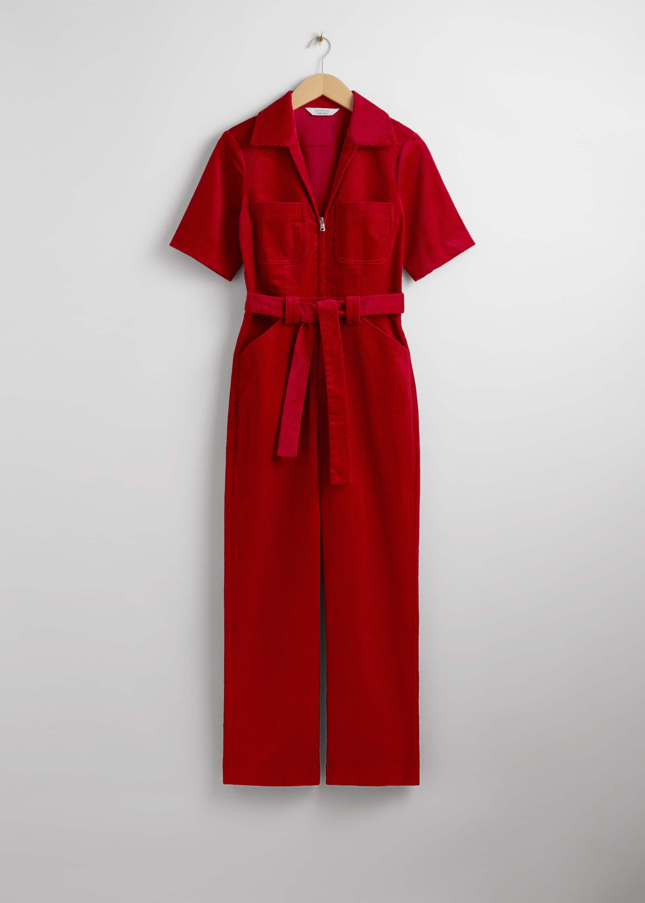 Belted Corduroy Jumpsuit - Navy - Still Life