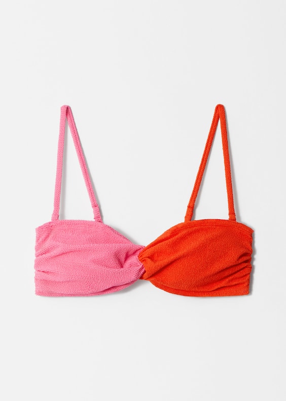 Textured Bandeau Bikini Top