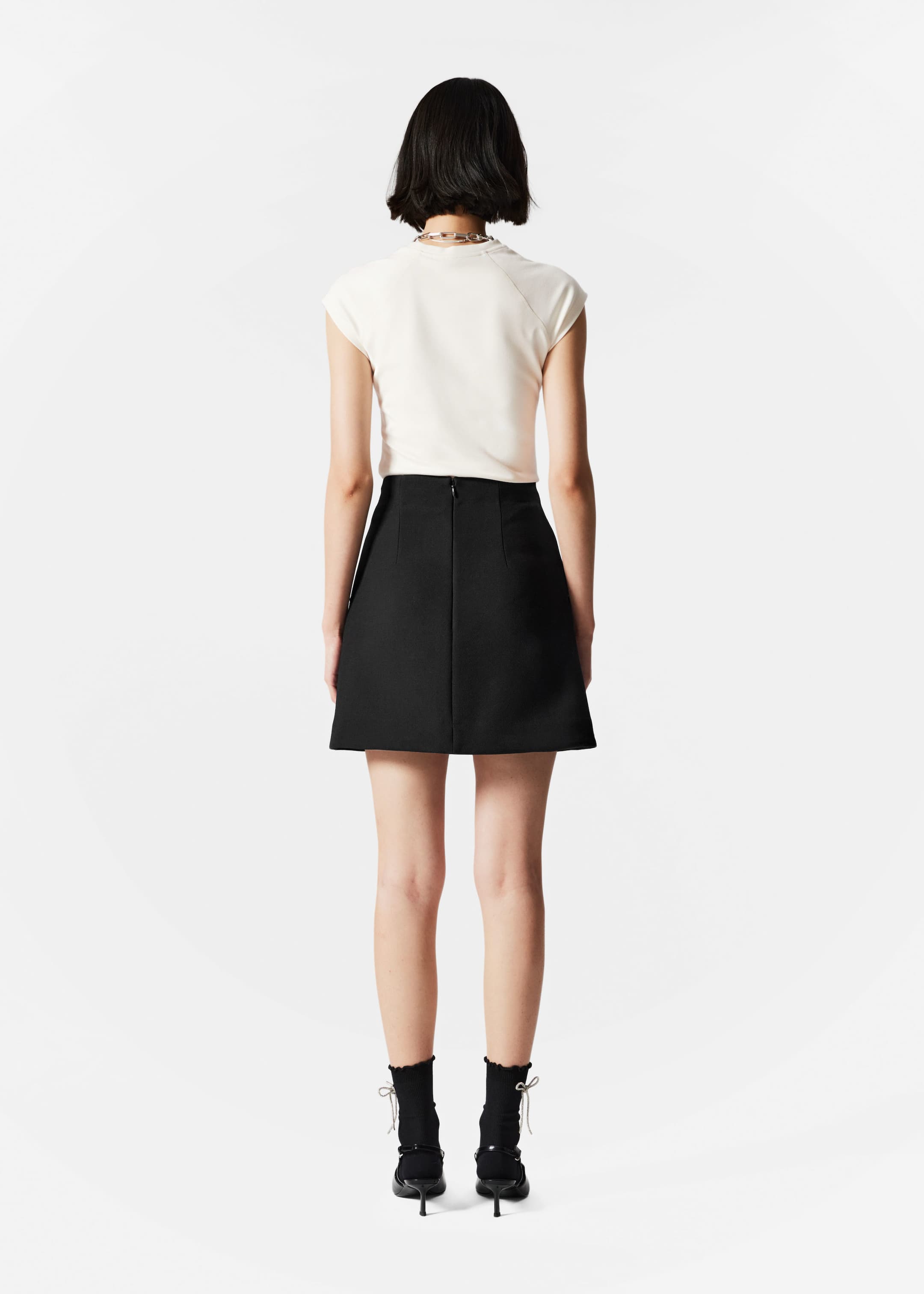 A-Line Mini Skirt - Black - Lookbook