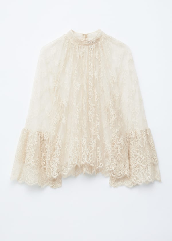 Flounced Lace Blouse