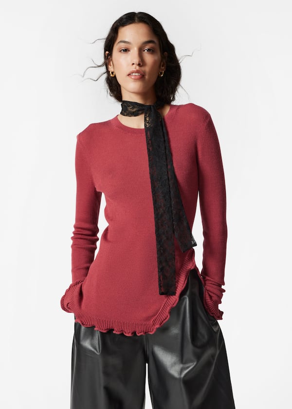 Ruffled-Slit Top