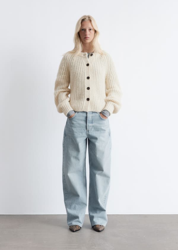 Balloon-Sleeve Cardigan