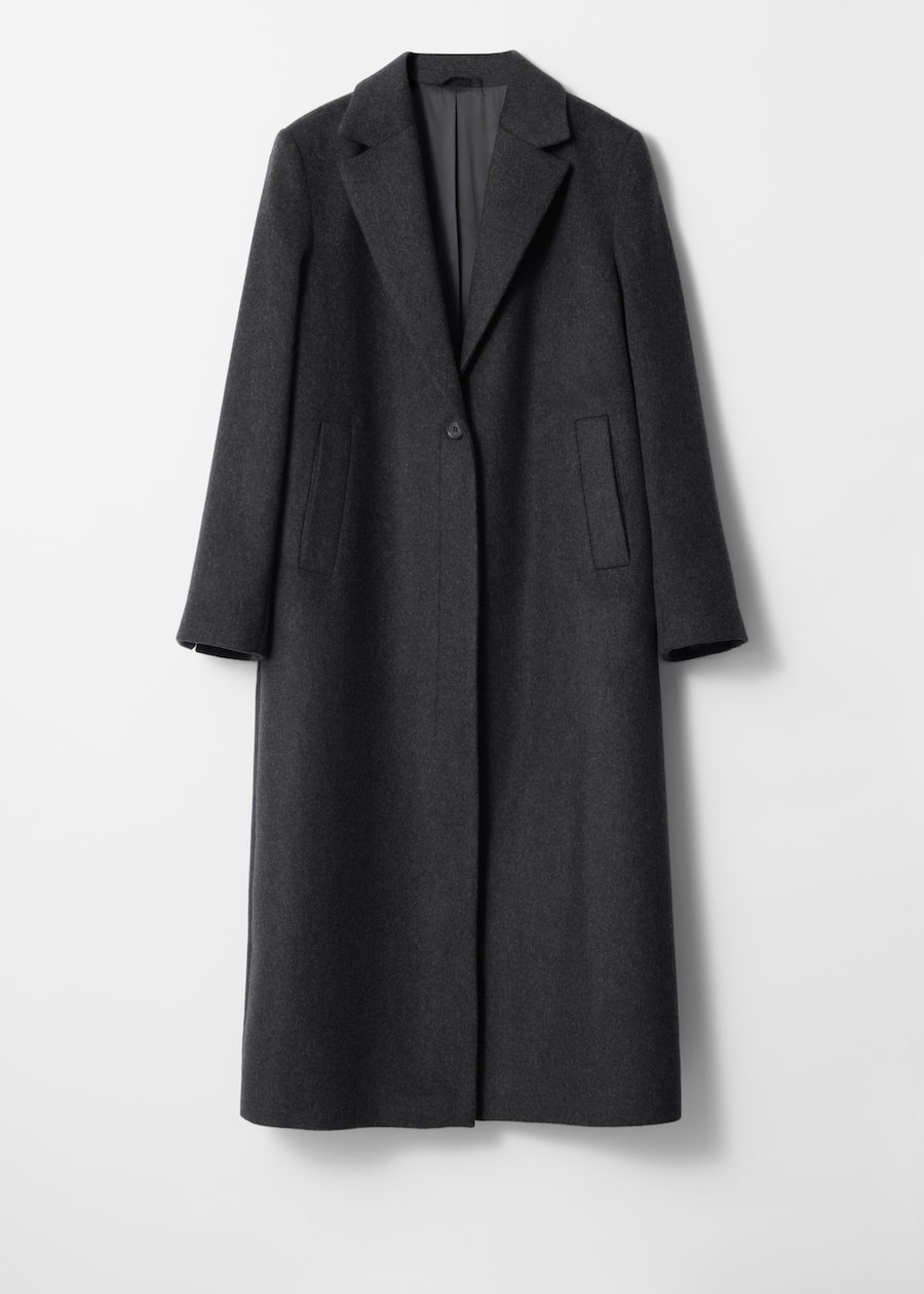Single-Breasted Wool Maxi Coat
