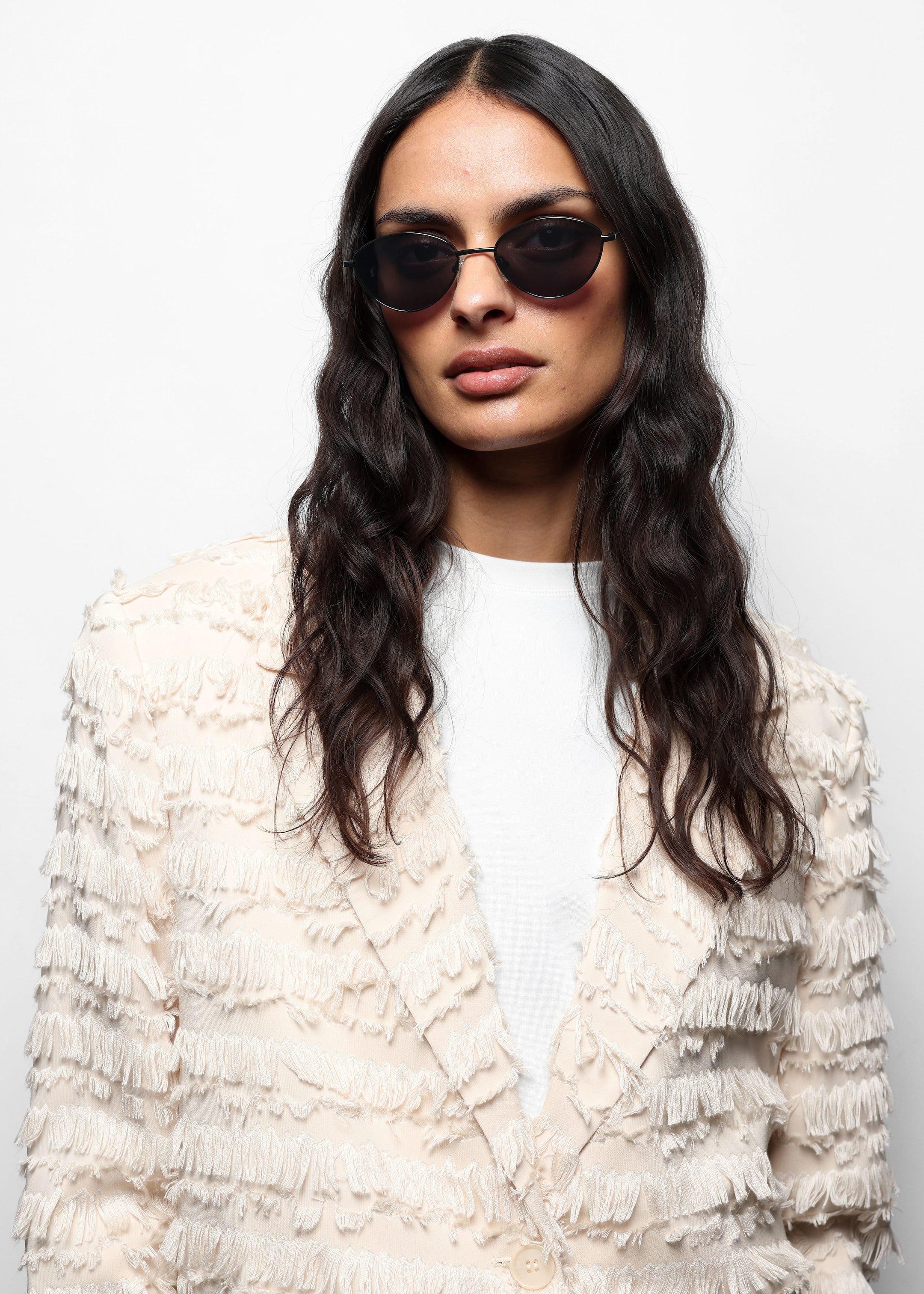 Oval-Frame Metal Sunglasses - Gold - Lookbook