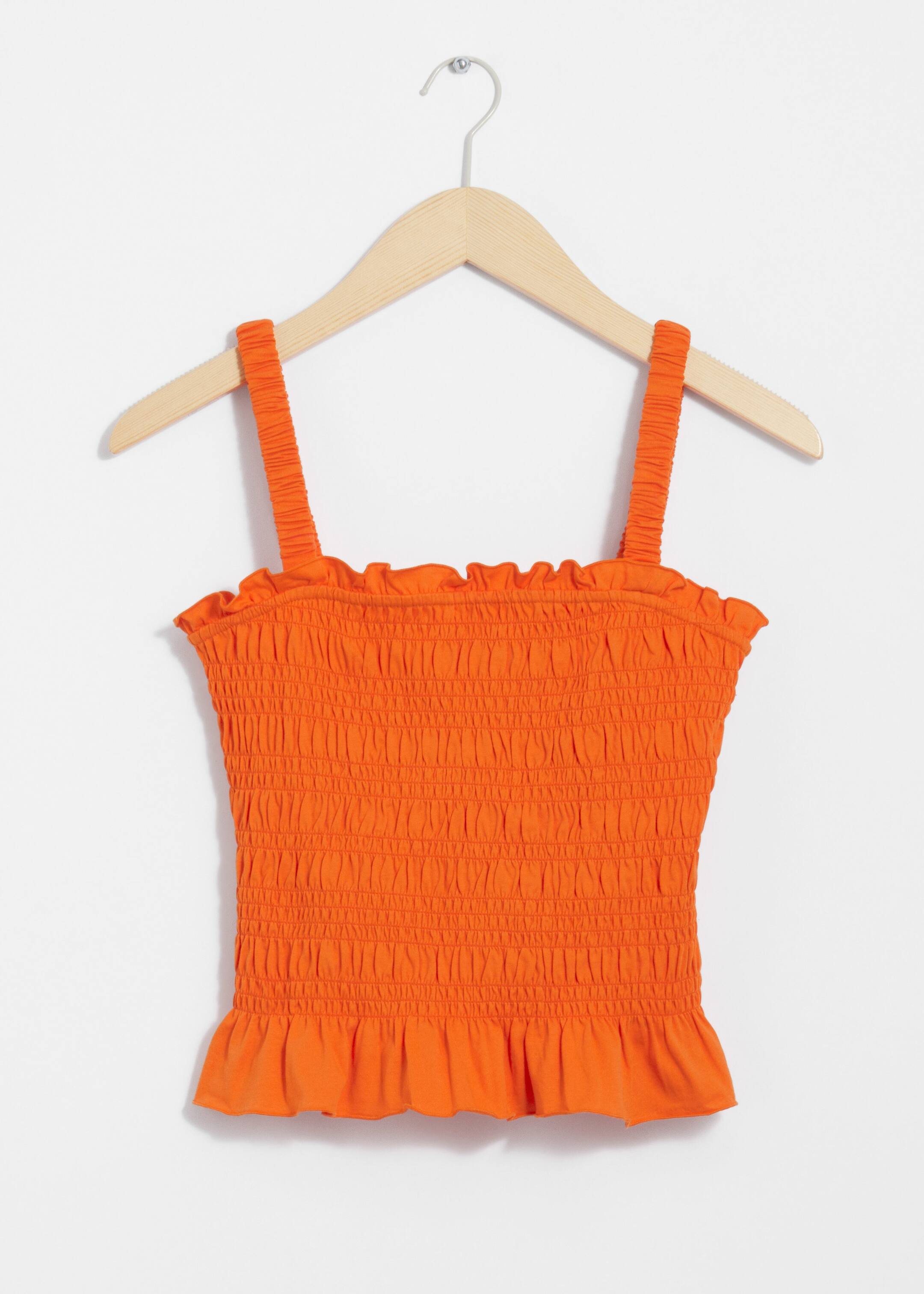 Smocked Peplum Top - Orange - Still Life