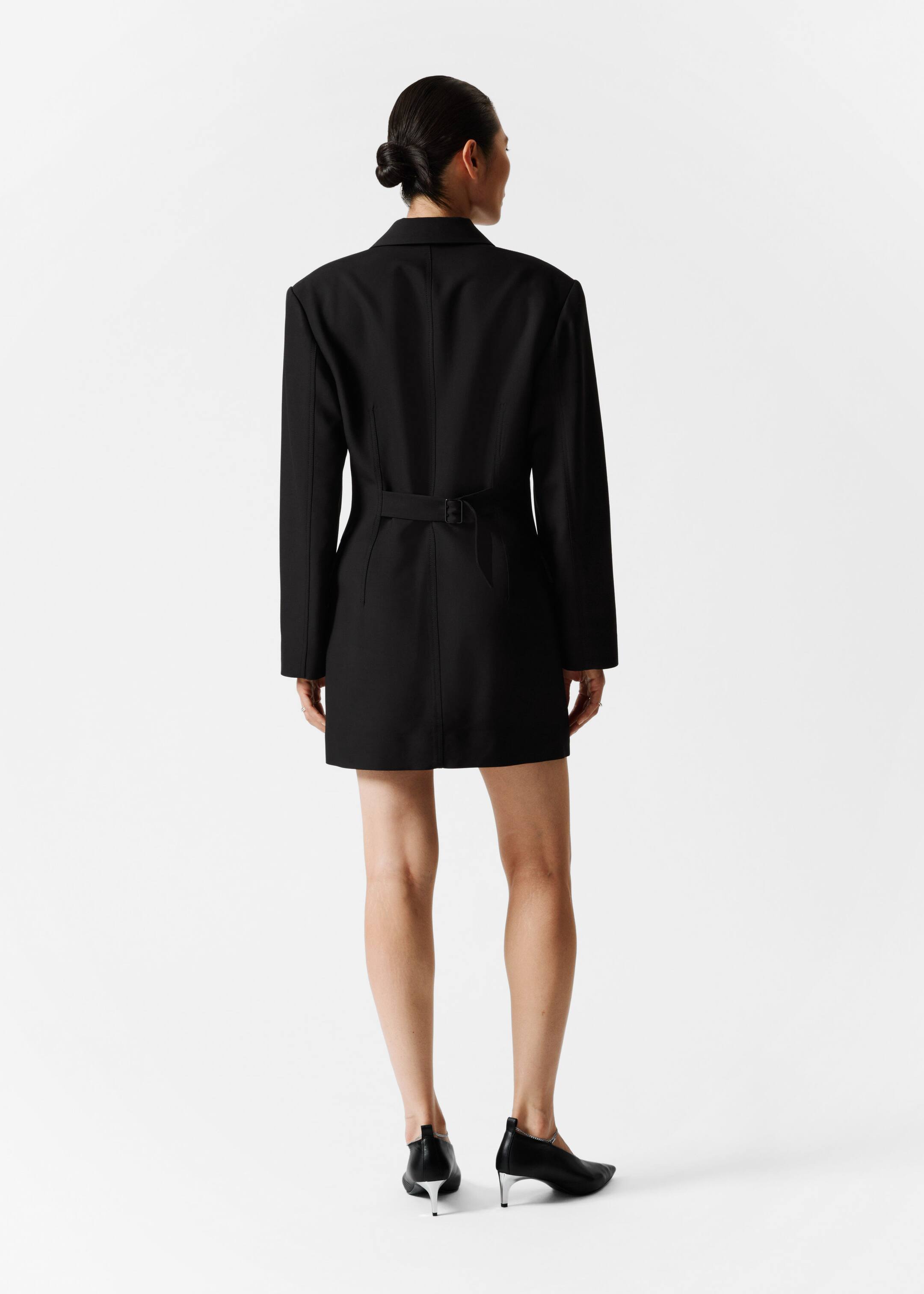 Structured Blazer Mini Dress - Black - Lookbook