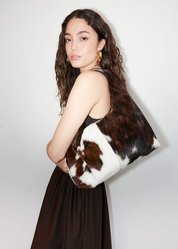 Animal-Print Leather Tote