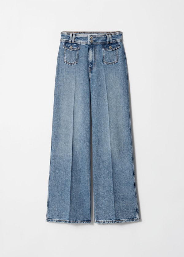Press-Crease Flared Jeans