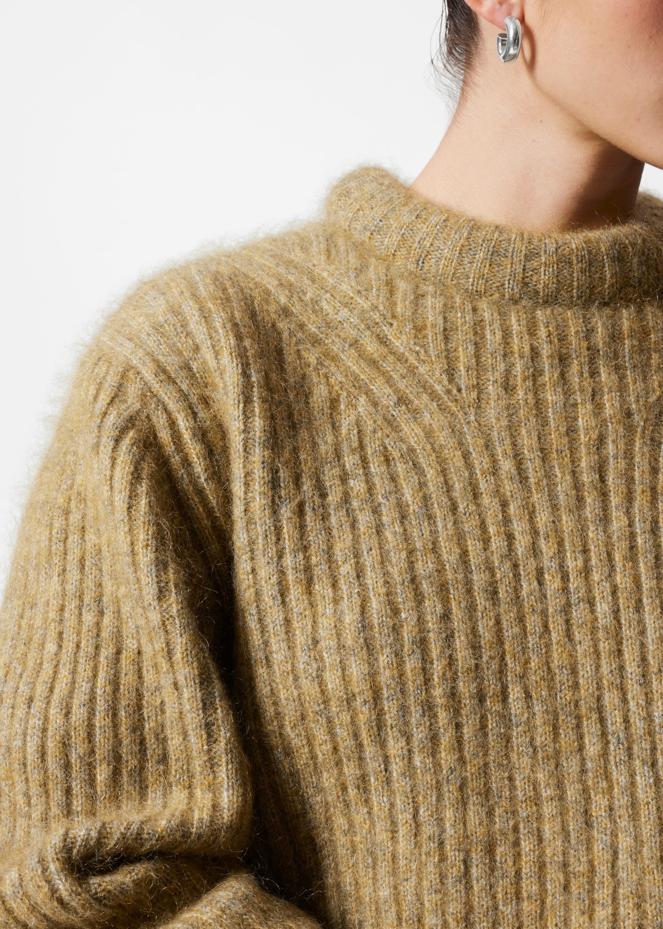 Rib-Knit Jumper - Grey - Lookbook