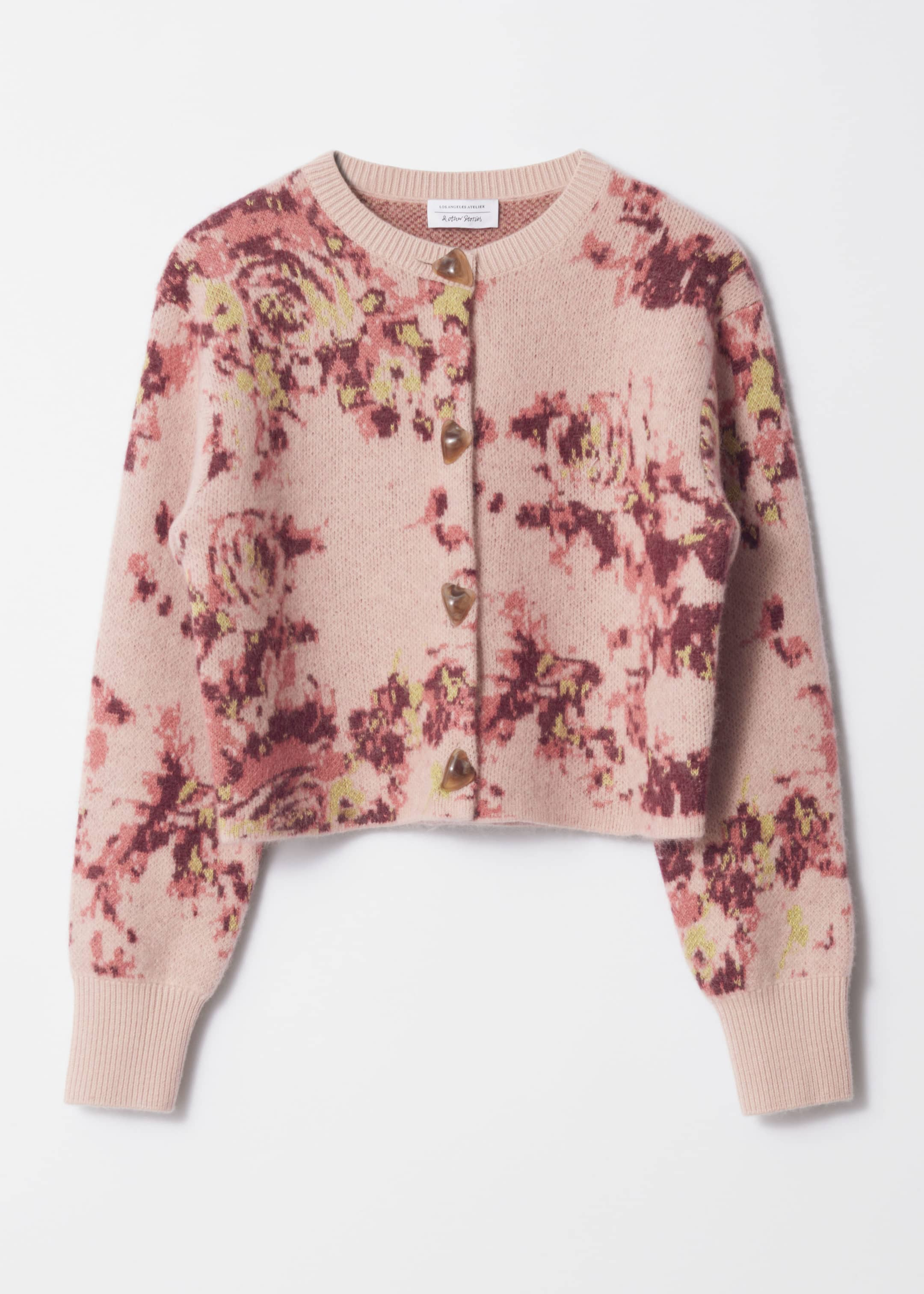 Cardigan en jacquard fleuri - Beige/Rose - Still Life