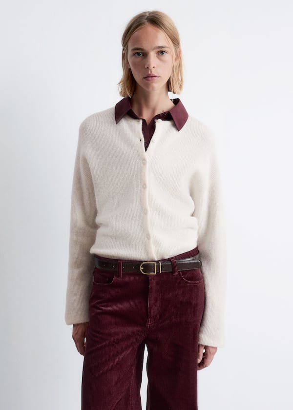 Alpaca-Blend Knitted Cardigan