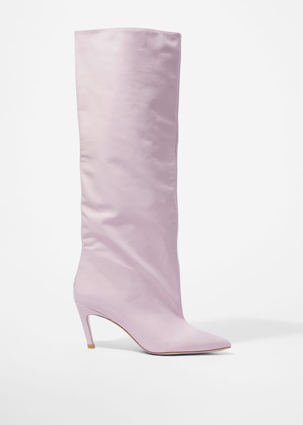 Patent-Leather Knee Boots