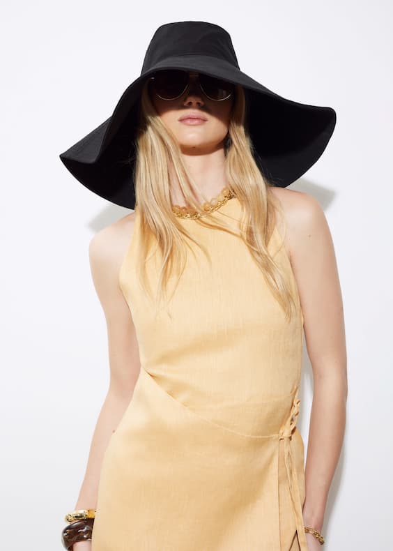 Wide-Brim Cotton Sun Hat