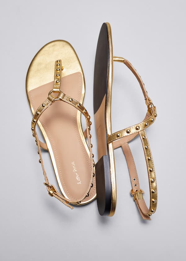 T-bar Leather Sandals